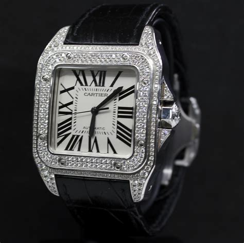 cartier santos 100 diamond.